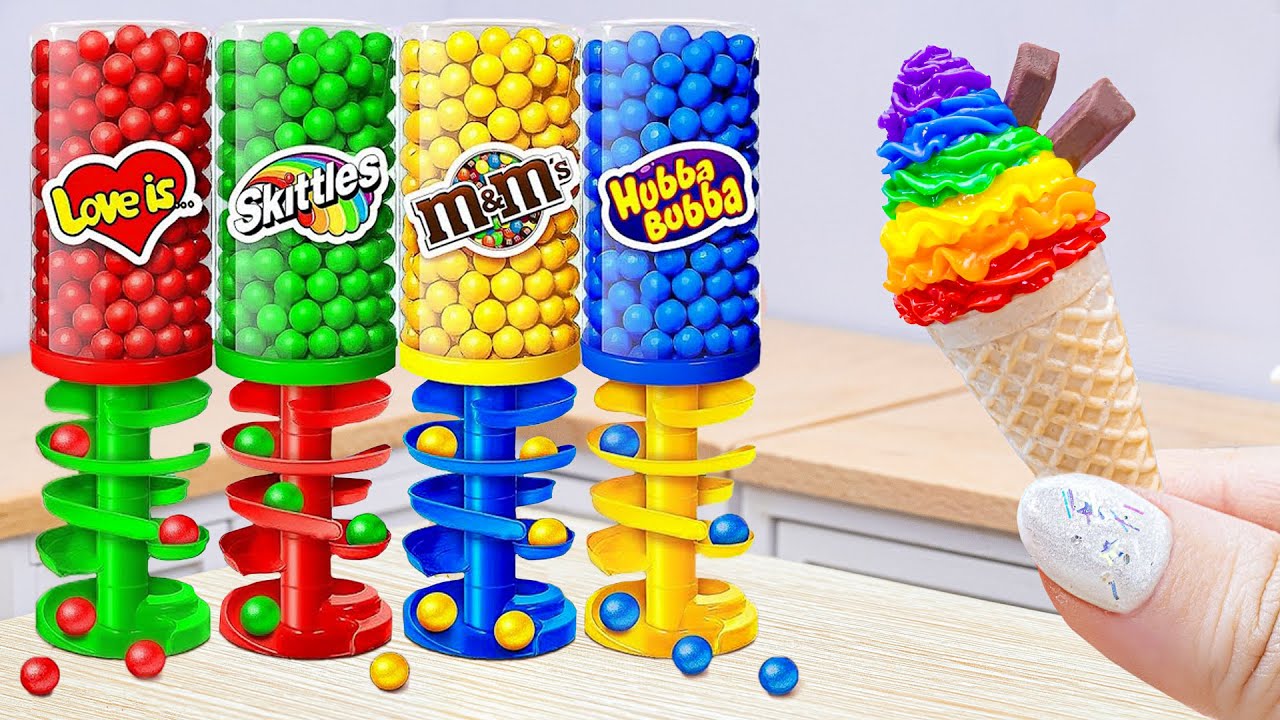 Satisfying Miniature Rainbow Chocolate Ice Cream Decorating❤️ Rainbow Ice Cream | Sara Mini Cake