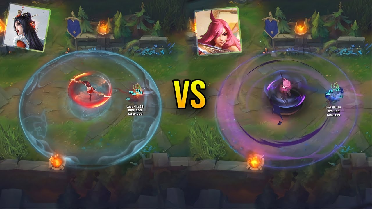 Petals Of Spring Katarina vs Battle Academia Katarina - Skin Comparison - League of Legends