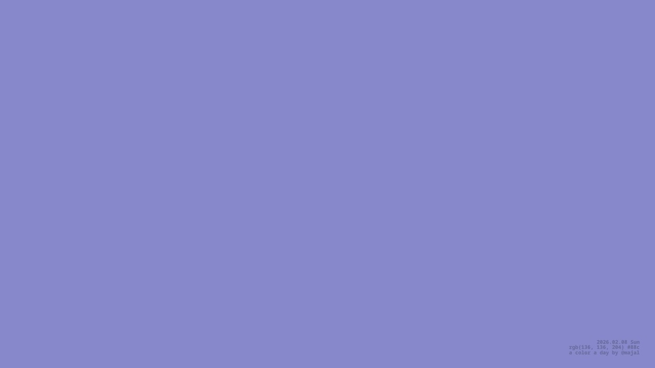 A Color a Day - #88c rgb(136, 136, 204) - 2026.02.08 - 12-bit RGB Colors by @majal