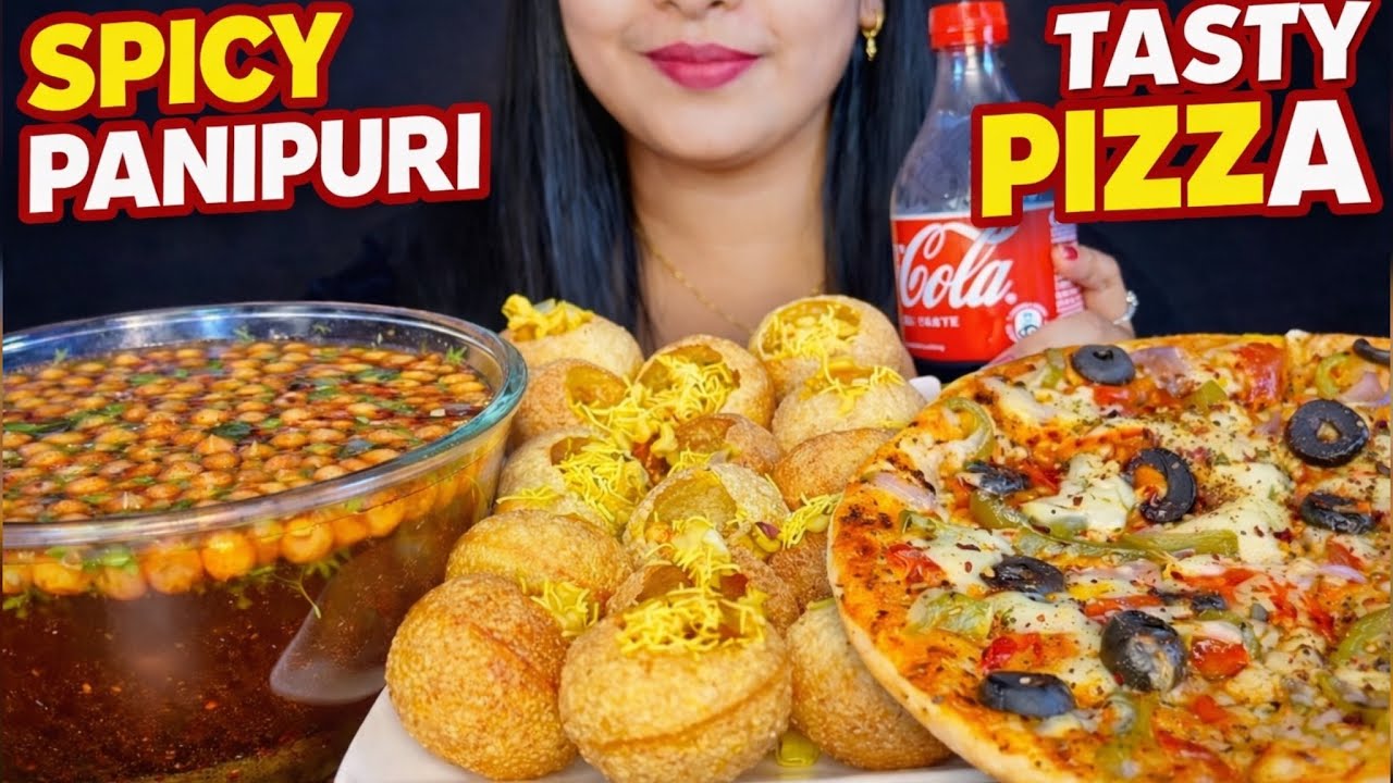 TASTY GOLGAPPA CHALLENGE | HOMEMADE VEG PIZZA | PANIPURI EATING CHALLENGE | PANIPURI ASMR