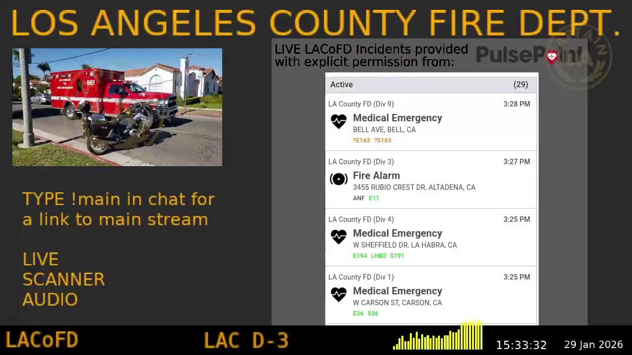 Stream 9 - LACoFD - LA Captain - Ninth Scanner Feed - 29-Jan-2026 - Stream 9