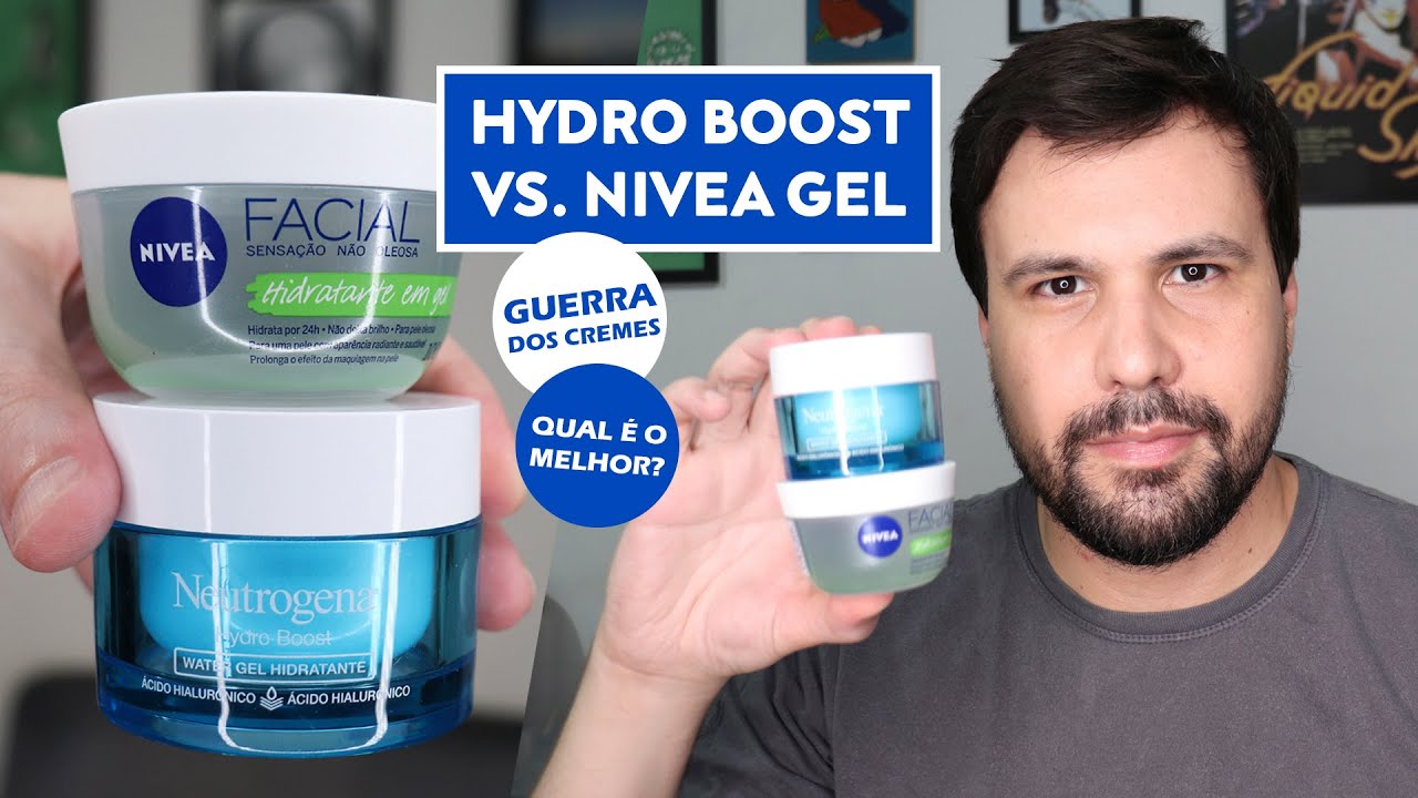CREME HIDRATANTE GEL NIVEA VS. NEUTROGENA HYDRO BOOST Guerra dos Cremes! Comparação Completa