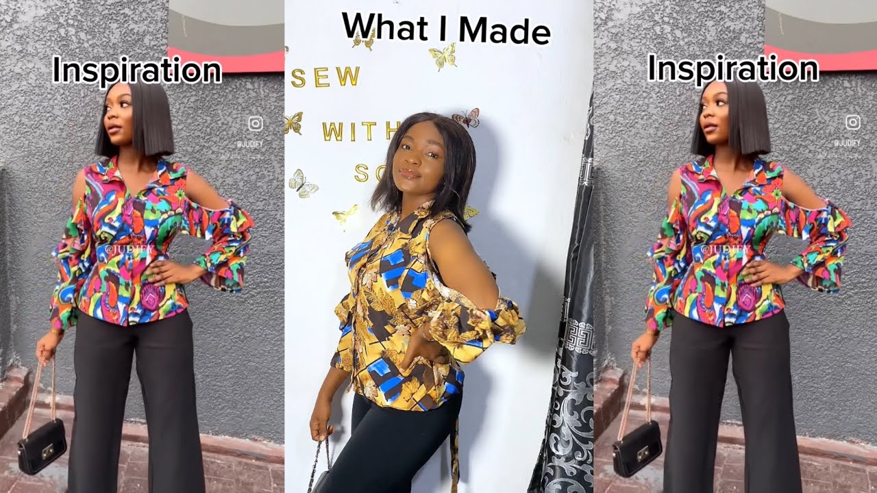 How to cut and sew a shirt with cold shoulder sleeves/Shirt tutorial