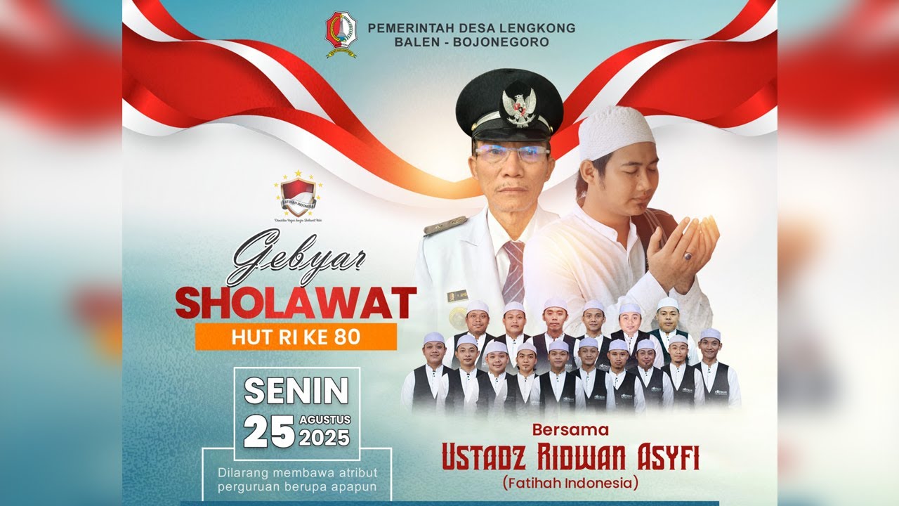 🔴🔵[ LIVE ] GEBYAR SHOLAWAT | HUT RI KE 80 | USTADZ RIDWAN ASYFI | FATIHAH INDONESIA