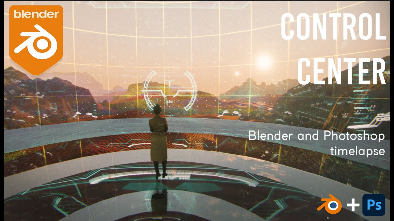 Control Center - Concept art in Blender 4.0