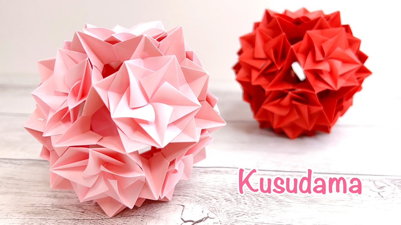 折り紙 バラみたいなお花のくす玉を作ってみた!作り方/How to make a flower kusudama that looks like a rose.Origami.Umit origami