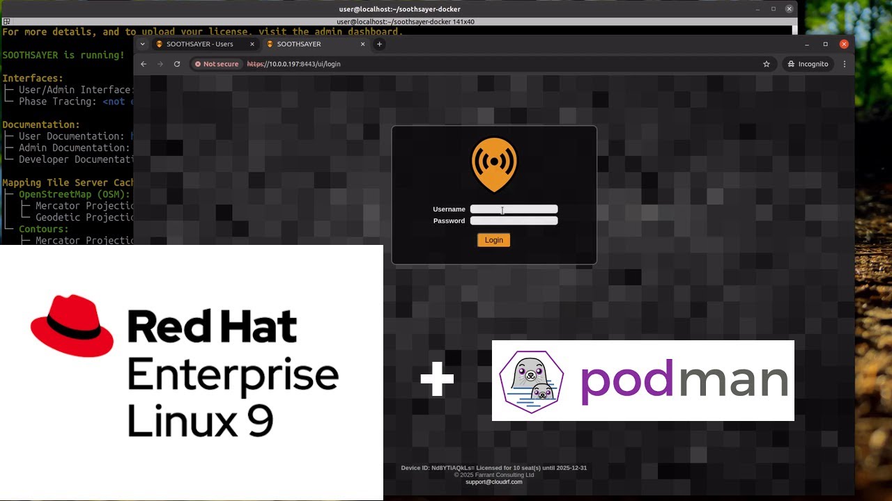 SOOTHSAYER 1.10 RHEL Podman offline install