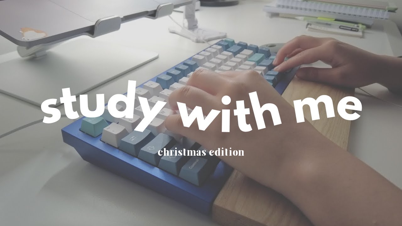 1 hour cozy christmas jazz study with me | q1 typing asmr 🎅