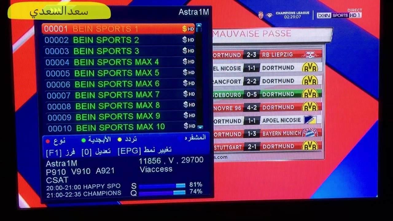 القنوات المفتوحة على فوريفر على قمر ASTRA 19