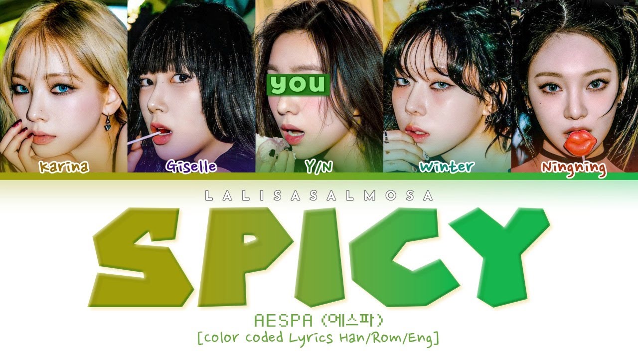 AESPA (에스파) & YOU AS A MEMBER | SPICY 매운 | [Karaoke] Color Coded (EASY LYRICS)