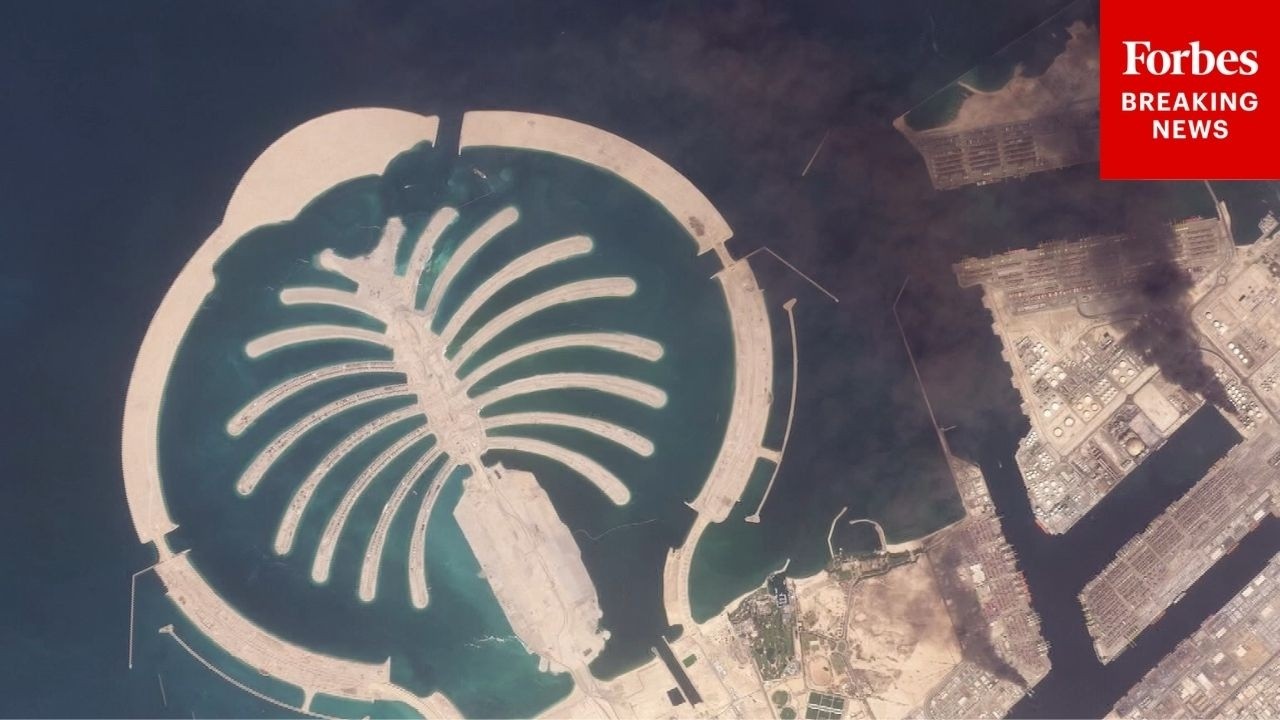 New Satellite Images Show Smoke Billowing From Parts Of Dubai, UAE Following Strikes From Iran