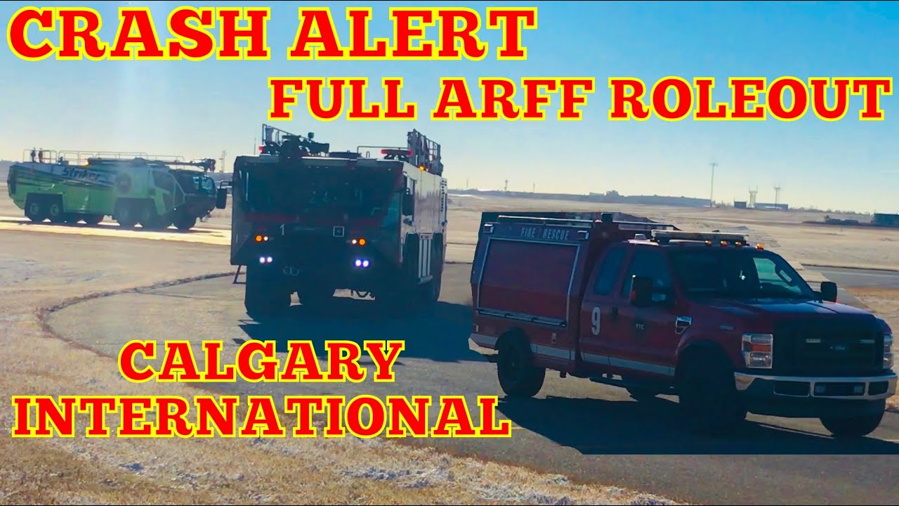 **CRASH ALERT** Calgary International Airport ARFF Red Units On The Tarmac | CAA