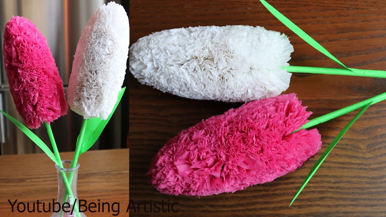 Цветочная палочка из папиросной бумаги - DIY Flower - Paper Craft - Handcraft