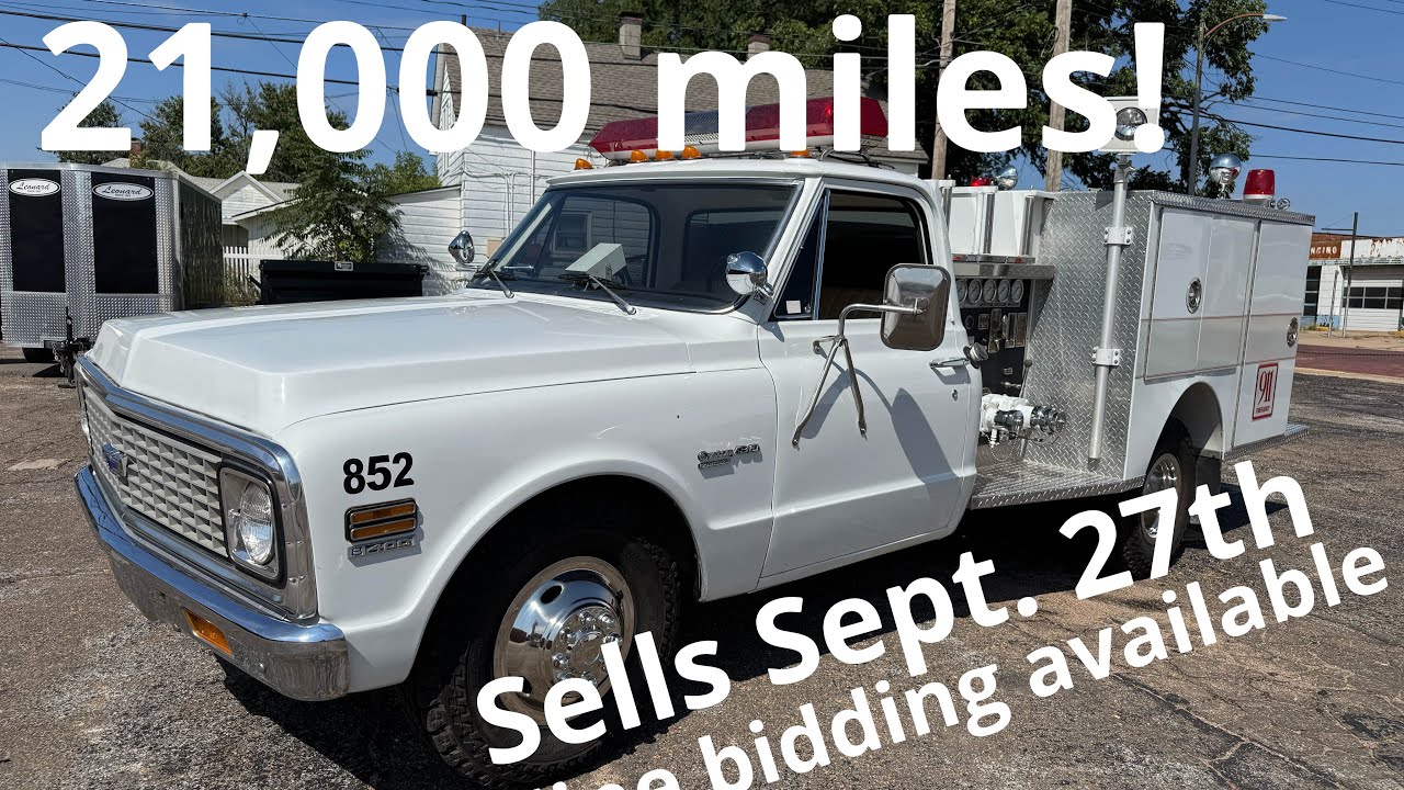 1971 Chevy C-30 Fire Truck 21,000 Actual Miles! Big Block! Sells Sept. 27 Online bidding available!