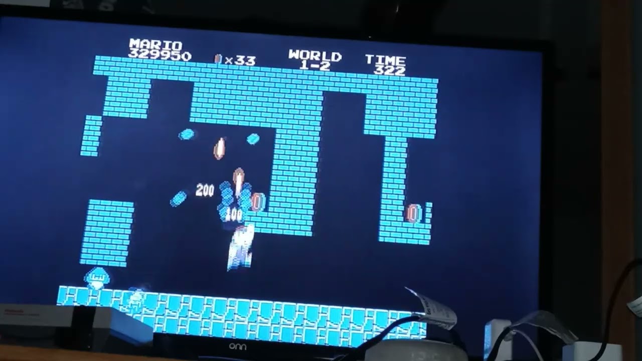 Video Game Trick 313A: Super Mario Bros (NES) - Infinite Lives Trick - World 1-2 variant!