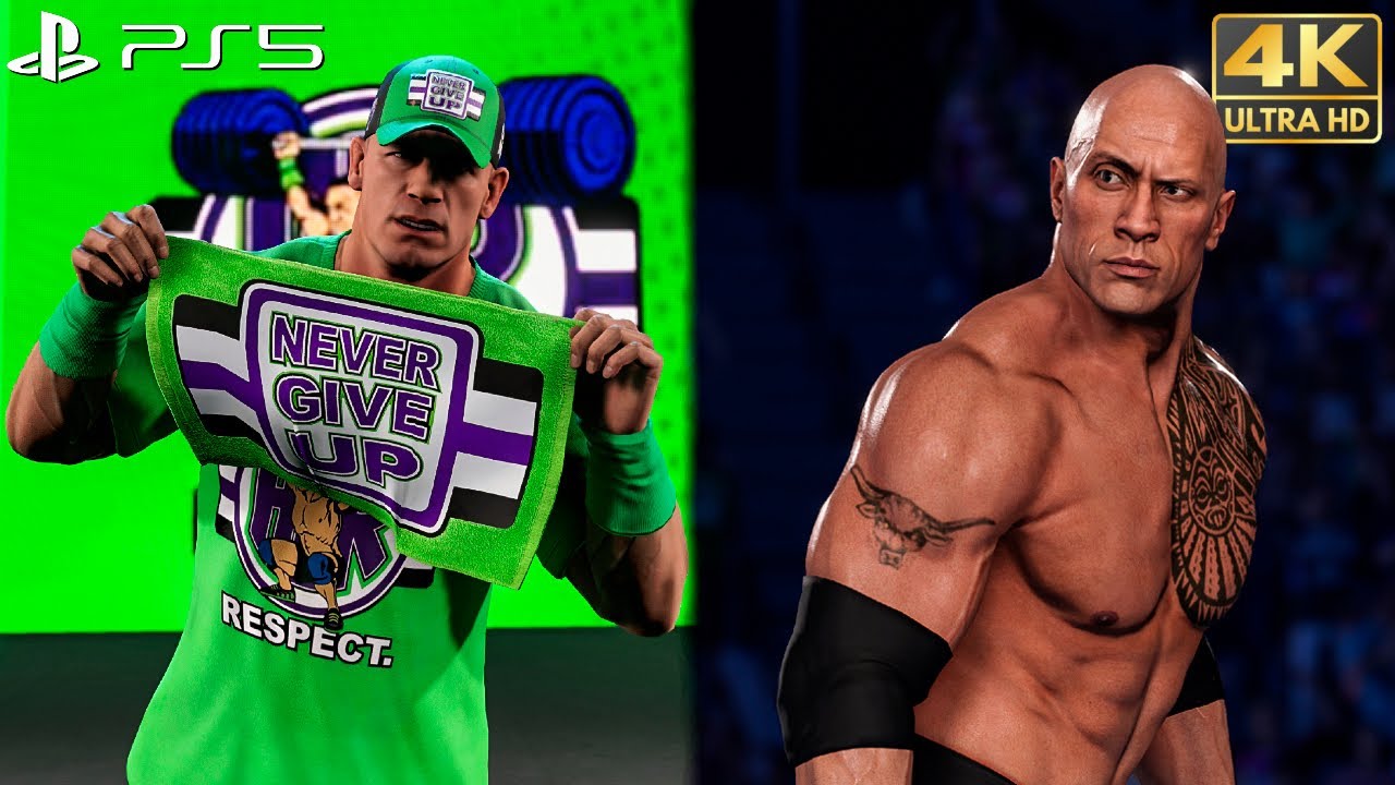 WWE 2K22: PS5 Gameplay - John Cena VS The Rock | 4K 60FPS