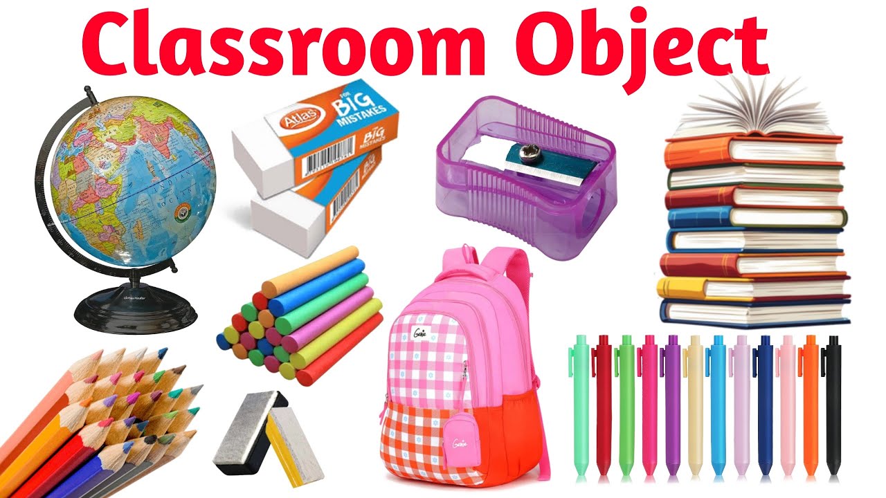 20 Classroom Objects Name in English and Hindi | Learn School Items for Kids | Educational Video