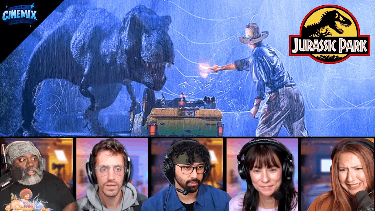 TOP “T-REX BREAKOUT” REACTIONS! JURASSIC PARK (1993) ICONIC MONSTER SCENE!