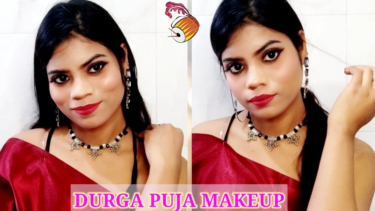 Durga Puja Makeup Look | Easy Durga Puja Makeup Look Using Q-tip | Affordable makeup for Durga puja|
