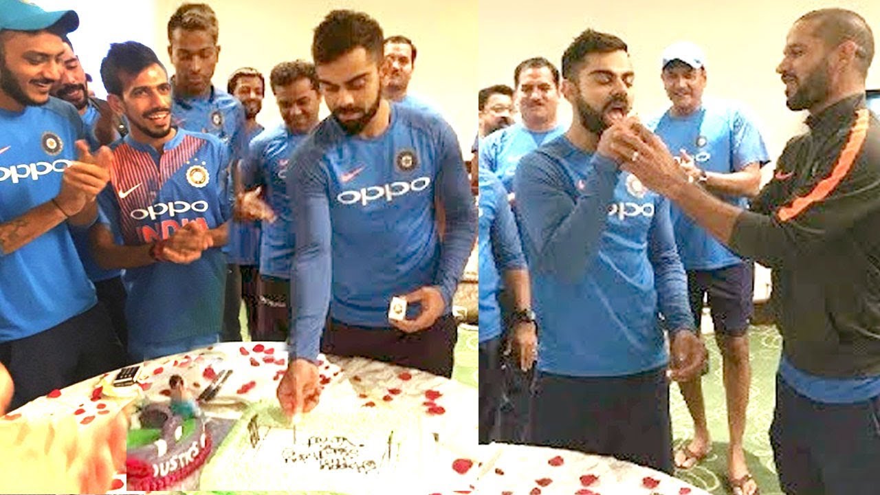 Virat Kohli's Birthday 2017 Celebration With MS Dhoni,Shikhar Dhawan,Hardik Pandya