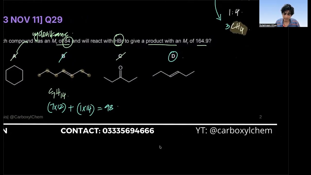 AS LEVEL - ORGANIC CHEMISTRY MADNESS MASTERCLASS MCQS