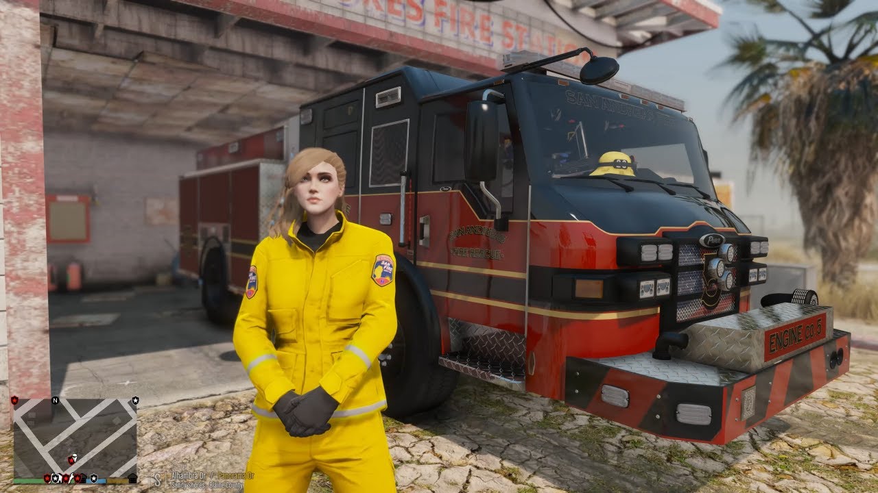 Gta 5 Lspdfr Playing As Female SAN FIRE F.D Engine 5 First Responder - Fire Callouts!