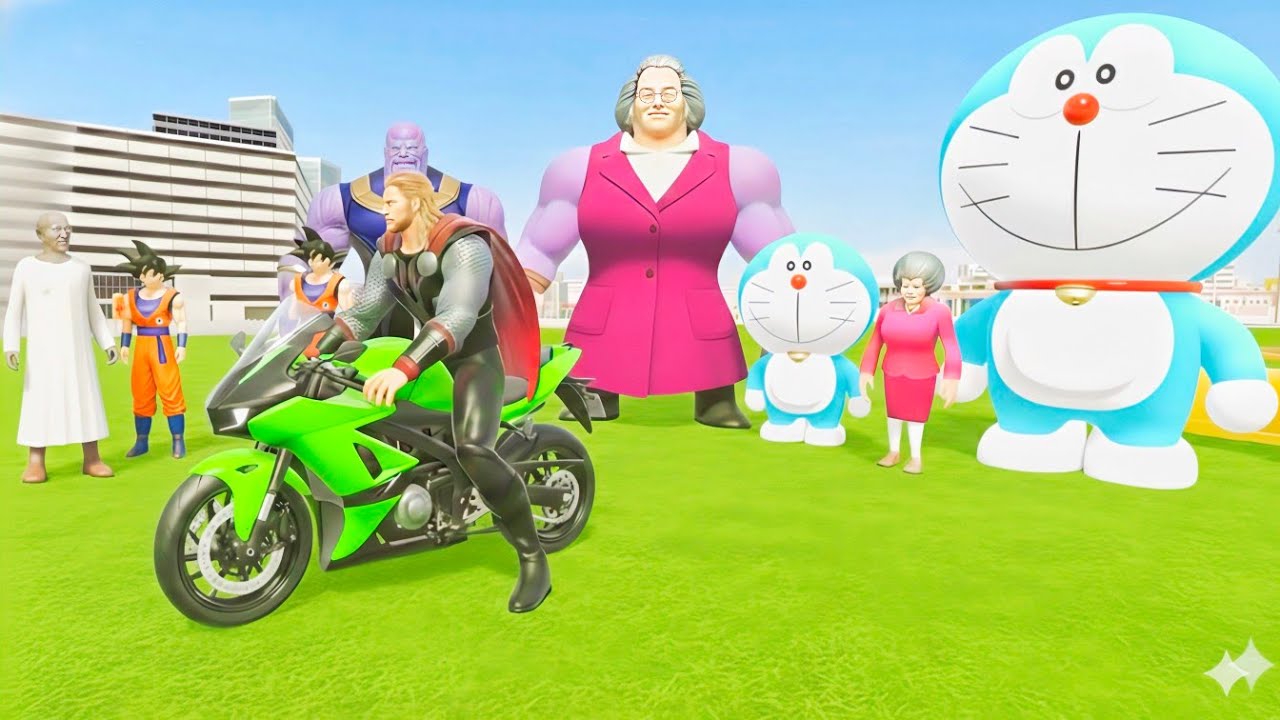 🥰Spiderman Monster Car🤪Thar & Scary Teacher Granny Oggy Dorimon 🥰Modified Police Car Showroom🐠 04