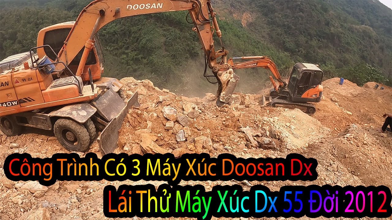 Thăm Bạn Nghiệp Lái Máy Xúc Doosan dx55-2012 Mở Đường Cắt Cơ Trên Công Trường