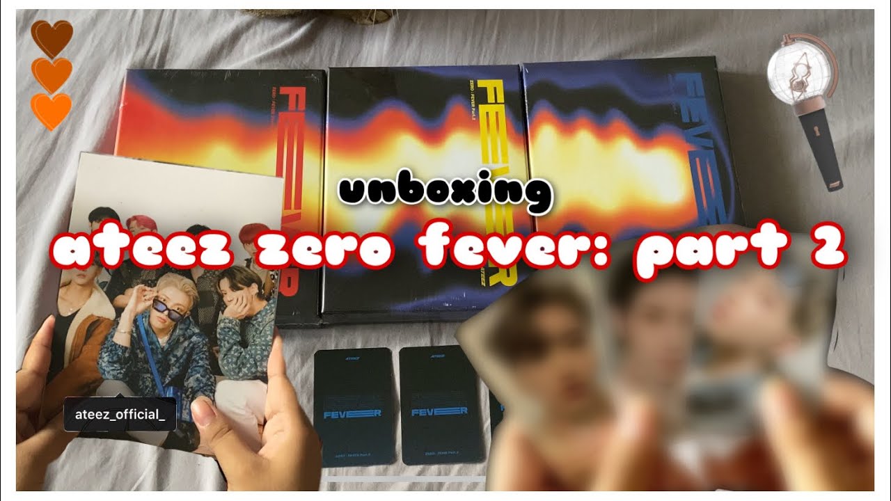 unboxing ateez zero: fever part 2 albums + apple music preorder photo cards