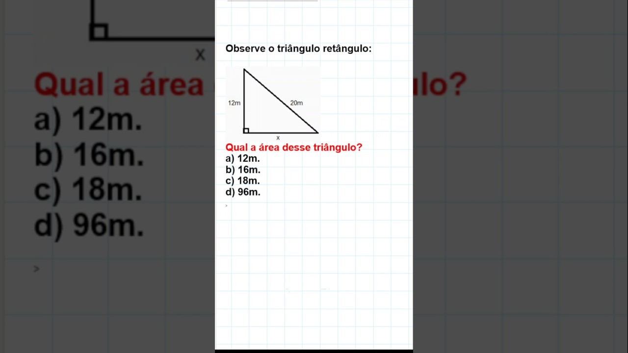 ✅ QUAL A &Aacute;REA DESSE TRI&Acirc;NGULO?