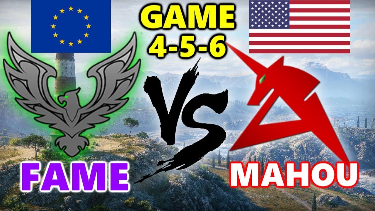 World of Tanks - EU vs NA - FAME vs MAHOU - GAME 4-5-6 - Cliff - Ruinberg