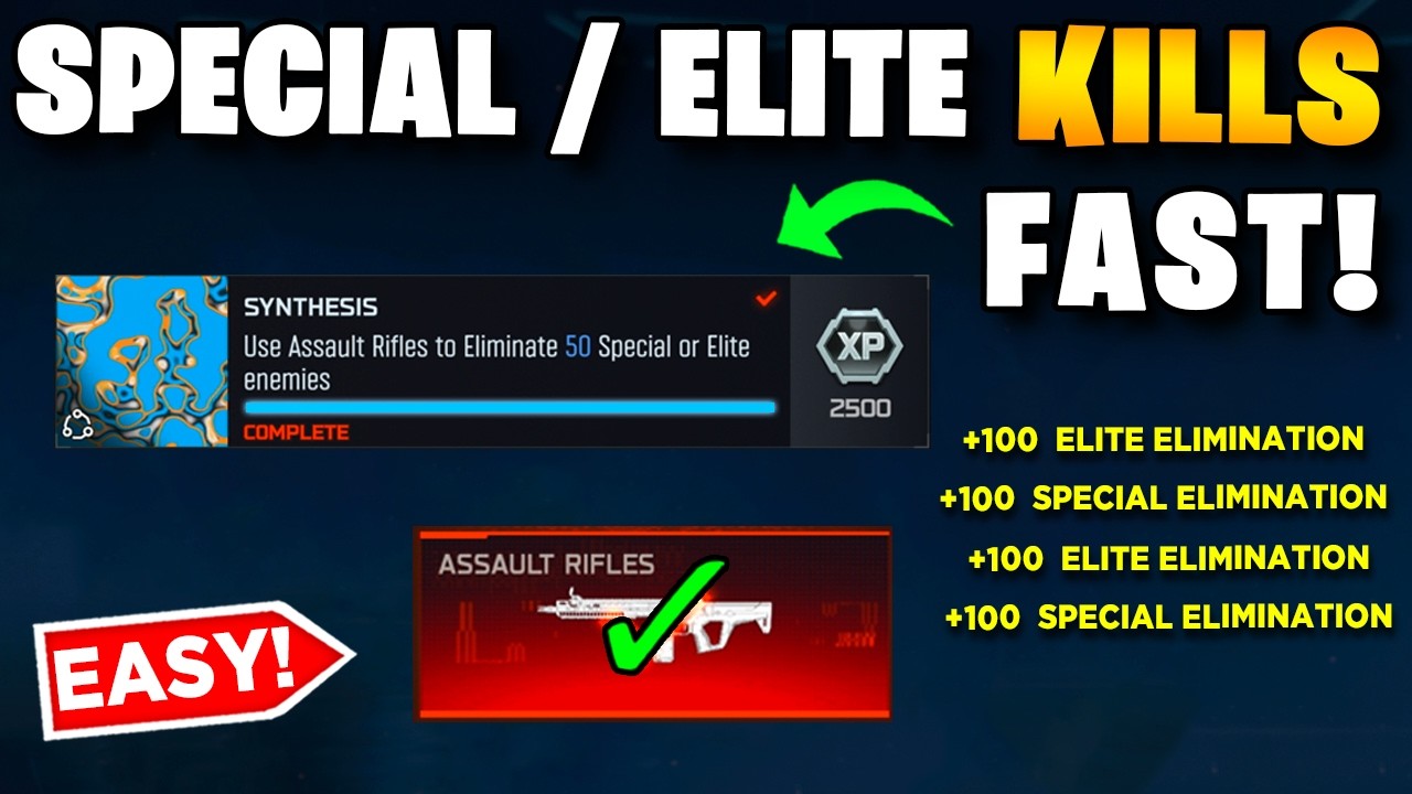 Самый быстрый способ уничтожить 50 особых или элитных врагов с помощью штурмовых винтовок в Black...
