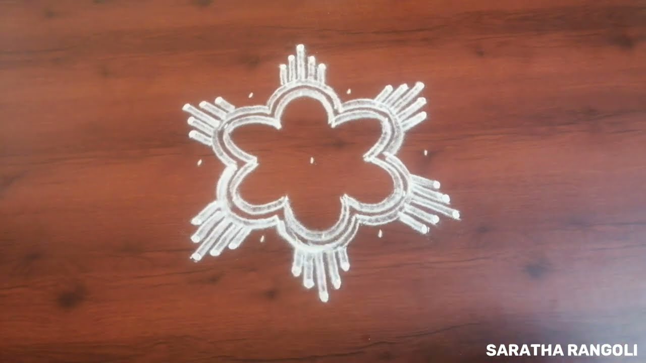 Simple daily kolam🌸5*3 easy beginars kolam🌸saratha rangoli