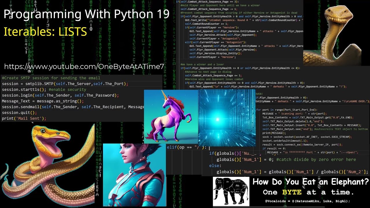 Programming With Python 19: Iterables -  LISTS