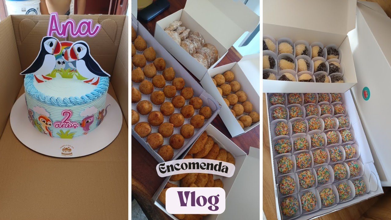 VLOG: Dia de finalizar a encomenda de bolo de aniversário docinhos e  salgados, mostrei tudo...