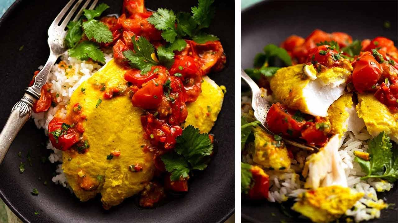 Golden Turmeric Fish (Indonesian yellow curried fish with Sambal Tomat)