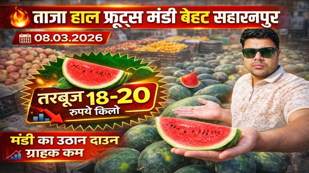 Vlogs👉ताजा भाव अपडेट फ्रूट्स मंडी बेहट सहारनपुर ! Vagitables Fruits mandi Behat Saharanpur 