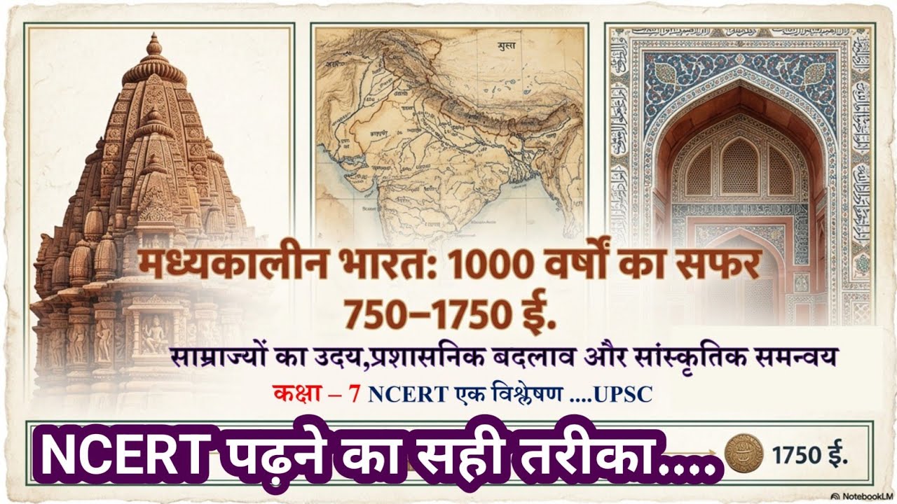 NCERT कक्षा 7 इतिहास (मध्यकालीन भारत)Class 6 complete NCERT for UPSC PCS SSC EXAM#ncert #ncerthindi