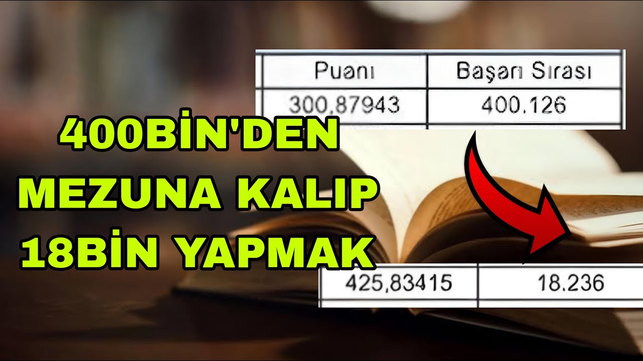 400BİN SIRALAMADAN MEZUNA KALIP İLK 18BİN'E GİRMEK!