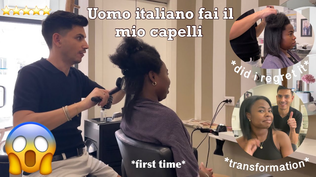 BLACK GIRL GETS HAIR💇🏽‍♀️ DONE IN AN ITALIAN SALON 🇮🇹| *shocking results*