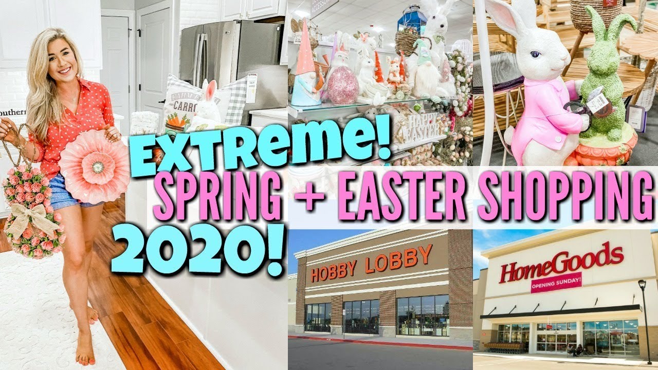 🌸🥕EXTREME! SPRING+EASTER DECOR SHOP WITH ME AND HAUL | HOBBY LOBBY, HOMEGOODS + AT HOME | Love Meg