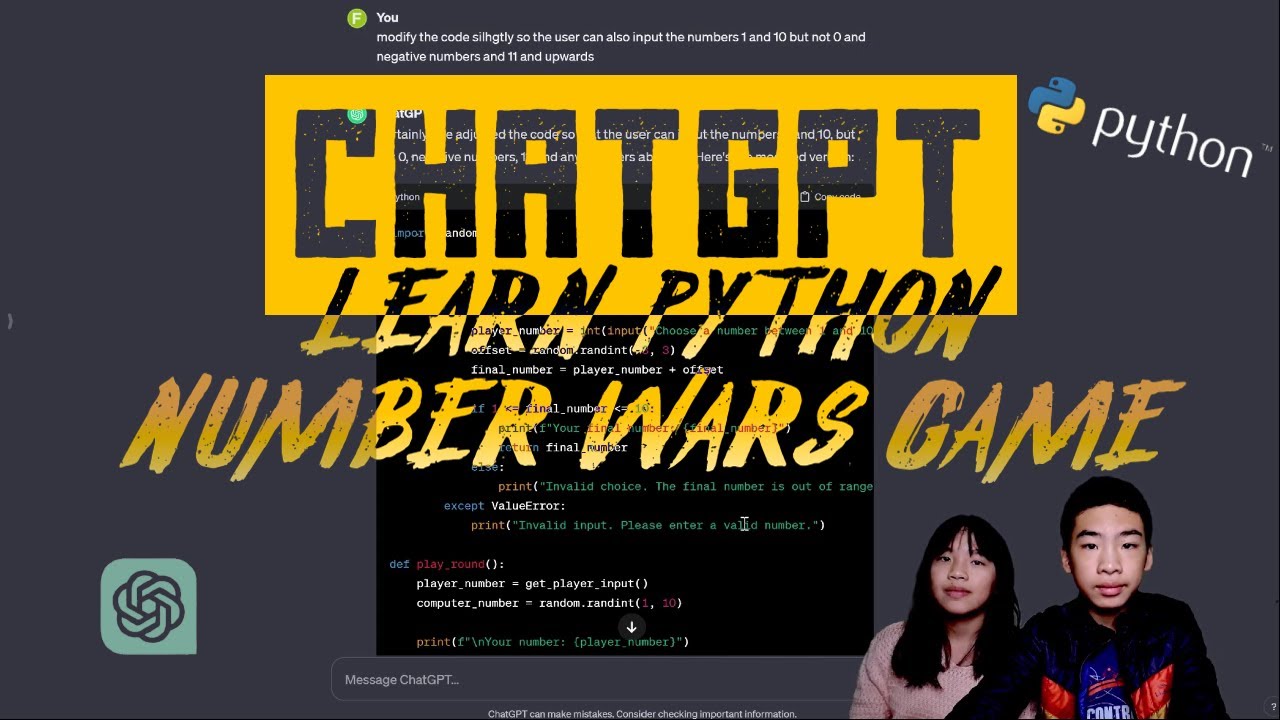 Learn Python with ChatGPT | Number Wars Game