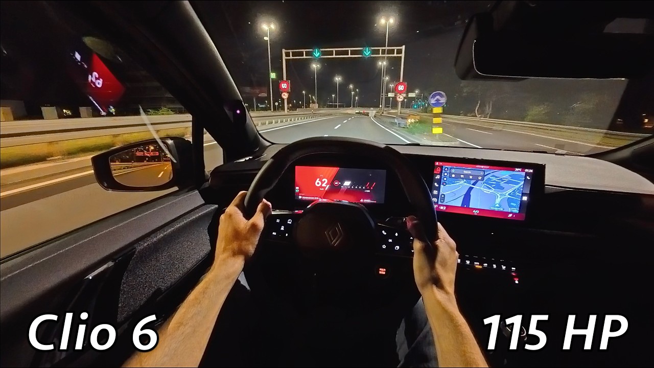 Renault Clio 2026 Night POV Driving Review (115 HP, 6-speed), Consumption, 0-100 km/h