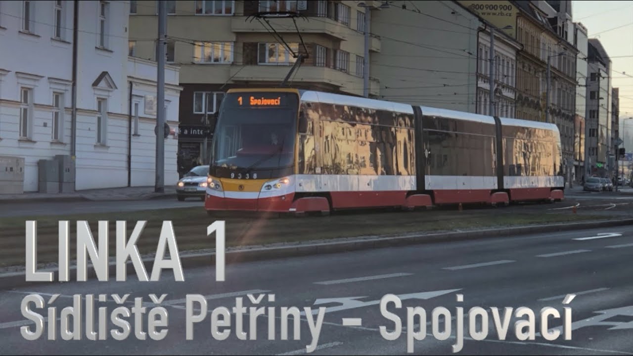 LINKA 1 - Sídliště Petřiny–Spojovací - TRAMVAJE PRAHY [4K]