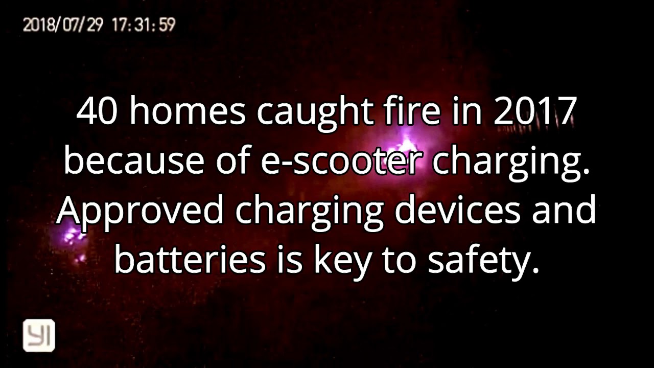 e-scooter batteries catches fire