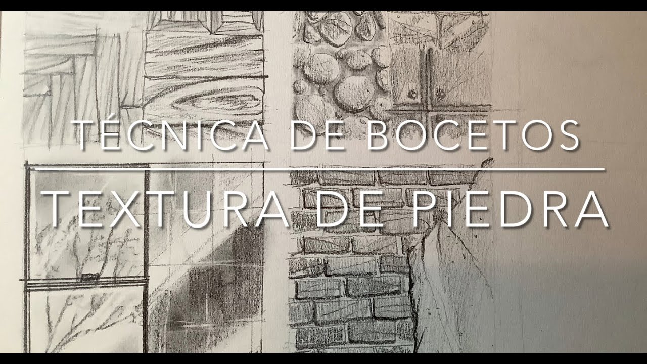 Técnica de bocetos: textura de piedra.