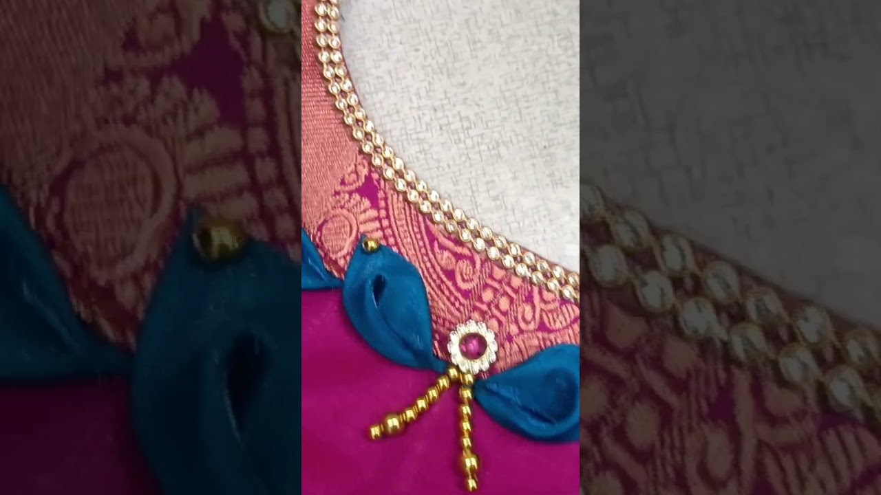 👆Blouse back neck design