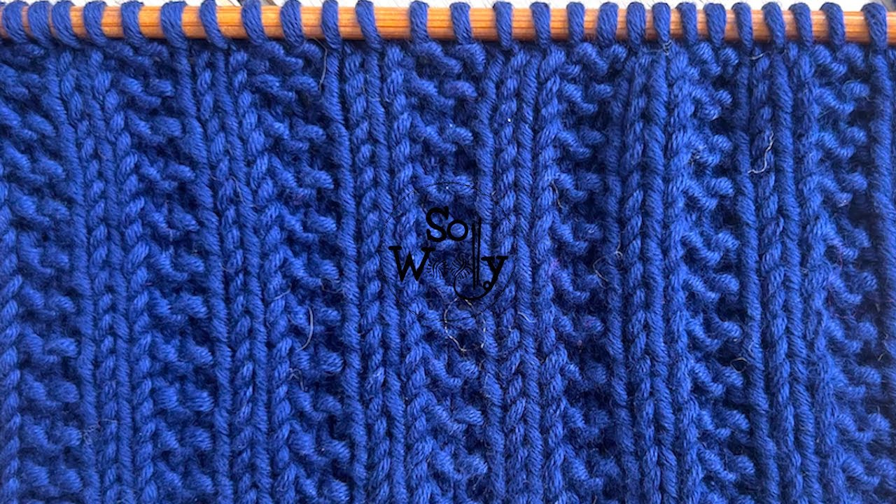 How to knit the Double Garter Rib stitch (A two-row repeat reversible pattern) - So Woolly