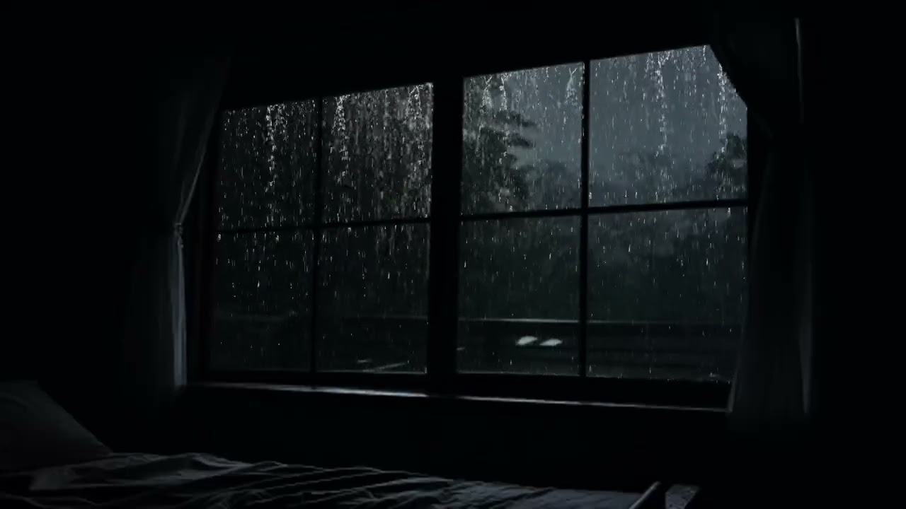 🌙 Rain at the Window 🌧️ Peaceful Sleep