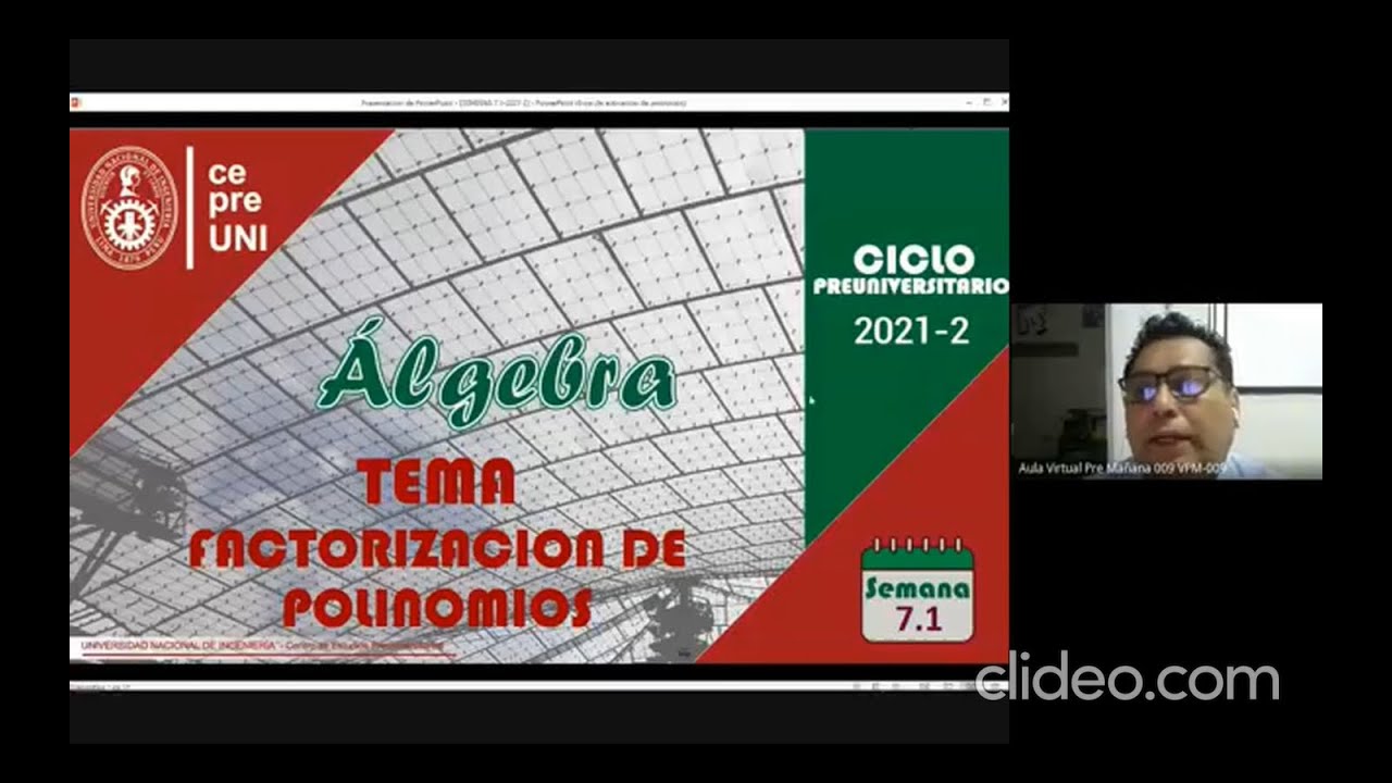 CepreUNI - Algebra 7.1 / FACTORIZACION DE POLINOMIOS